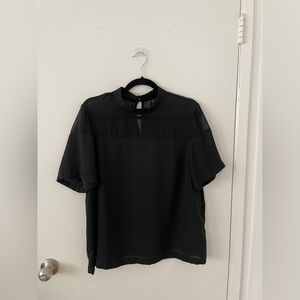 ASOS Black Sheer Panel Blouse